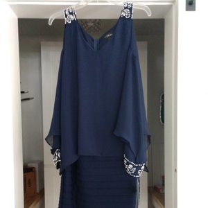 Embellished cold shoulder dress